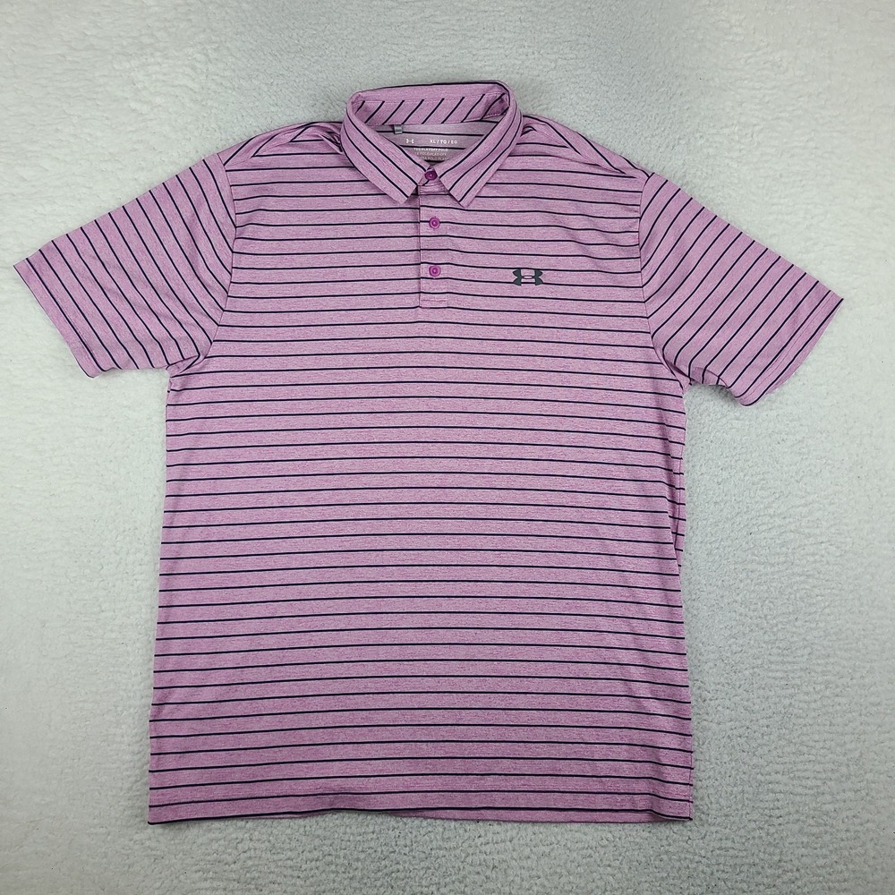 Under Armour The Playoff Polo Shirt Mens XL Purple Blue Performance Short Sleeve